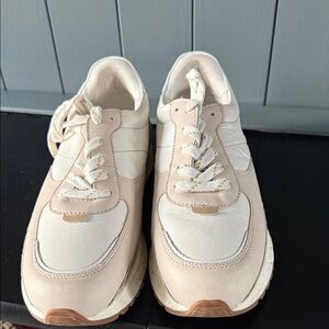 Madewell Cream and Tan Sneakers